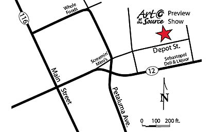 Map to Sebastopol Center for the Arts